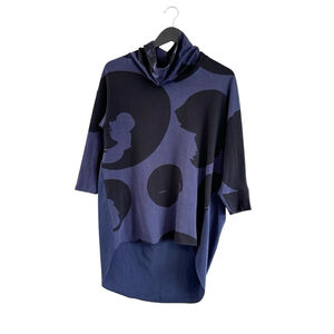 Crea Concepts Hi Low Mock Neck Top Blouse Size 36 XS or 4